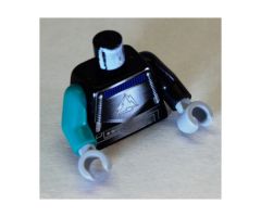 Torso Alpha Team Robot Gray/Silver/Black Shirt Pattern / Black Arm Left / Dark Turquoise Arm Right / Light Bluish Gray Hands
