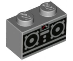 Brick 1 x 2 with Remote Control Pattern