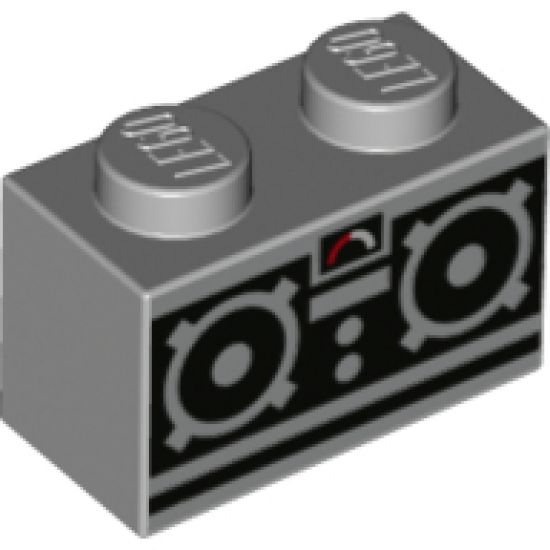 Brick 1 x 2 with Remote Control Pattern