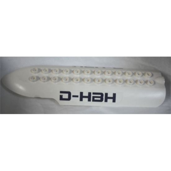 Duplo, Aircraft Airplane Large Cabin Roof 5 x 16 with Black 'D-HBH' Pattern on Both Sides (Stickers) - Set 7840