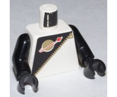 Torso Space Futuron Black Pattern, Gold Zipper and Classic Logo / Black Arms / Black Hands