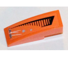 Slope, Curved 3 x 1 with Black Grille and Damage Pattern Right Side (Sticker) - Set 5985