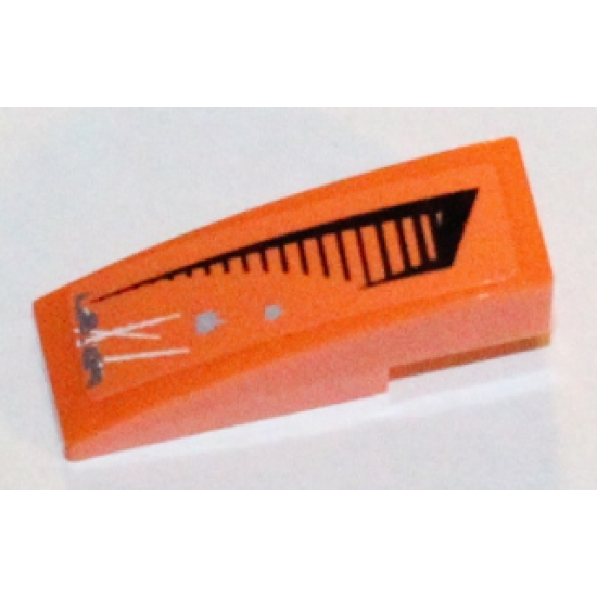 Slope, Curved 3 x 1 with Black Grille and Damage Pattern Right Side (Sticker) - Set 5985
