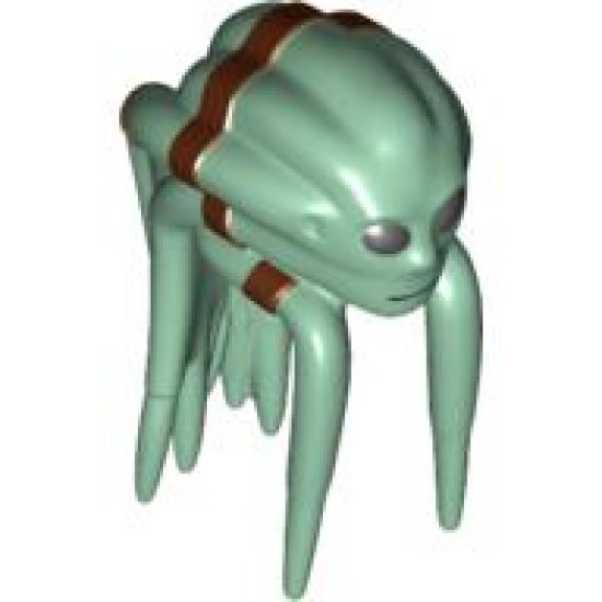 Minifigure, Head, Modified SW Nautolan Pattern (Kit Fisto)