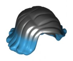 Minifigure, Hair Female Short Swept Sideways with Marbled Dark Azure Ends Pattern
