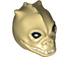 Minifigure, Head, Modified SW Saurin / Trandoshan with Black Eyes and White Pupils Pattern (Hrchek Kal Fas)