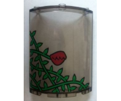Cylinder Quarter 4 x 4 x 6 with Ivy Plant and Red Flower Closed Pattern (Sticker) - Set 7785