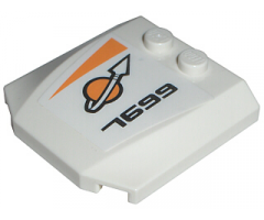 Wedge 4 x 4 x 2/3 Triple Curved with Modified Classic Space Logo and '7699' Pattern Model Left (Sticker) - Set 7699
