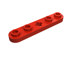 Technic, Plate 1 x 5 with Smooth Ends, 4 Studs and Center Axle Hole