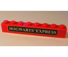 Brick 1 x 8 with Black Hogwarts TM Express Pattern (Sticker) - Sets 4758 / 10132
