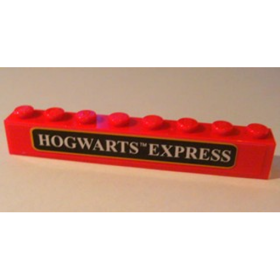 Brick 1 x 8 with Black Hogwarts TM Express Pattern (Sticker) - Sets 4758 / 10132