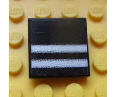 Tile 2 x 2 with 2 Silver Stripes Pattern (Sticker) - Set 8658