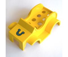 Duplo, Vehicle Car Body Racer with Blue Horseshoe Pattern (fits over Car Base 2 x 6)