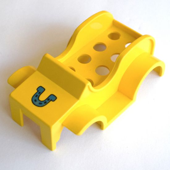 Duplo, Vehicle Car Body Racer with Blue Horseshoe Pattern (fits over Car Base 2 x 6)