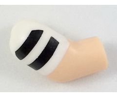 Arm, Right with White Short Sleeve with 2 Black Stripes Pattern