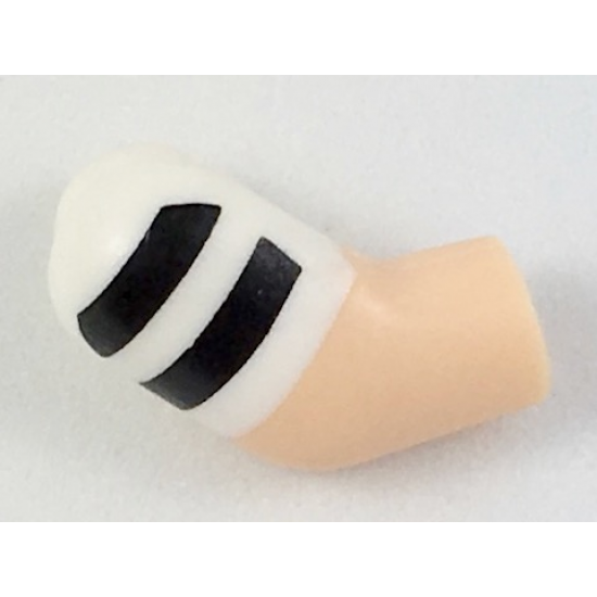 Arm, Right with White Short Sleeve with 2 Black Stripes Pattern