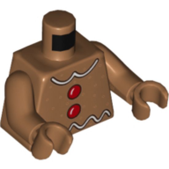 Torso White Icing and Red Buttons Pattern / Medium Nougat Arms / Medium Nougat Hands