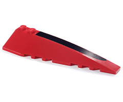 Wedge 10 x 3 Right with Black and Red Trim Pattern (Sticker) - Set 8652