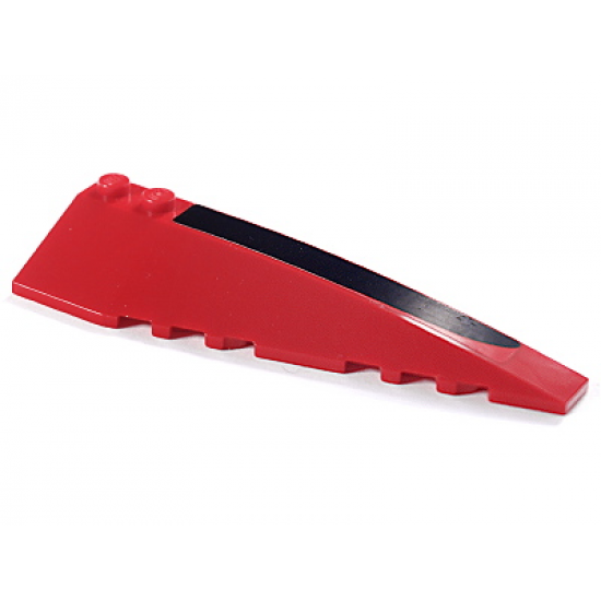 Wedge 10 x 3 Right with Black and Red Trim Pattern (Sticker) - Set 8652