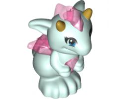 Animal, Air Dragon, Elves, Baby with Trans-Dark Pink Stomach, Spines and Wings and Gold Horns Pattern (Lula)