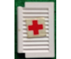Window 1 x 2 x 2 Shutter with Red Cross Pattern (Sticker) - Sets 363 / 555