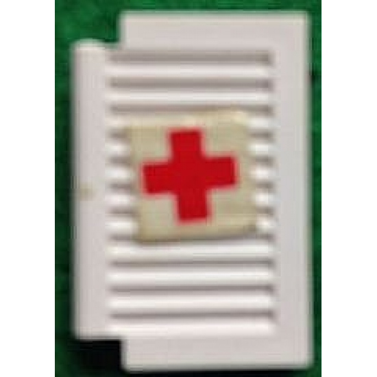 Window 1 x 2 x 2 Shutter with Red Cross Pattern (Sticker) - Sets 363 / 555