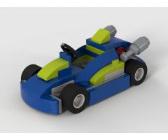 Dual Exhaust Go-Kart (Blue and Lime)