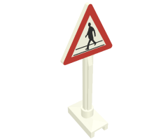 Road Sign Triangle with Pedestrian Crossing 1 Person Pattern