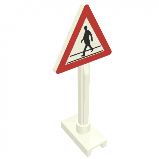 Road Sign Triangle with Pedestrian Crossing 1 Person Pattern