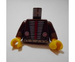 Torso Western Indians Red and White Armor and White Belt Pattern / Brown Arms / Yellow Hands