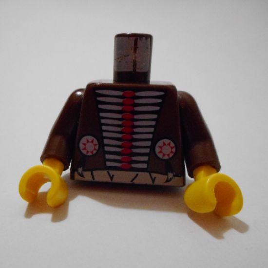 Torso Western Indians Red and White Armor and White Belt Pattern / Brown Arms / Yellow Hands