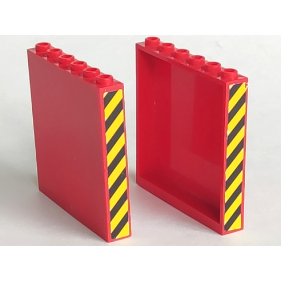 Panel 1 x 6 x 5 with Black and Yellow Danger Stripes Pattern on Both Short Sides (Stickers) - Sets 7992 / 7994