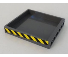 Panel 1 x 6 x 5 with Black and Yellow Danger Stripes Pattern on Both Short Sides (Stickers) - Sets 7992 / 7994