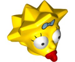 Minifigure, Head, Modified Simpsons Maggie Simpson - Wide Eyes Pattern