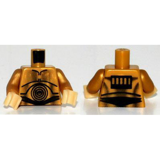 Torso SW C-3PO Pattern / Pearl Gold Arms / Pearl Light Gold Hands