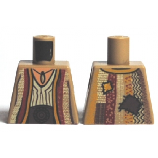 Torso Arabian Robe with Pendant and Patches Pattern