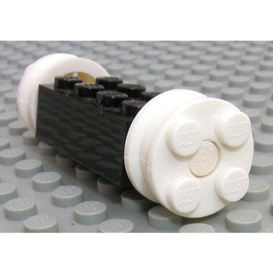 Wheel Brick, Modified 2 x 4 with Wheels, FreeStyle White Wheels and Pins