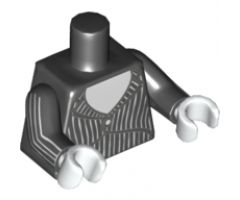 Torso Tuxedo Jacket with White Shirt and Stripes Pattern / Black Arms with 6 White Stripes Pattern / White Hands