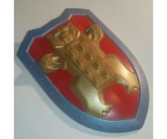 Large Figure Part Shield, 2 x 4 Brick Relief, Bear with Red and Gold Pattern