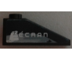 Slope 33 3 x 1 with Gray Swirls and 'E2 ÉCRAN' Pattern Model Right Side (Sticker) - Set 8161