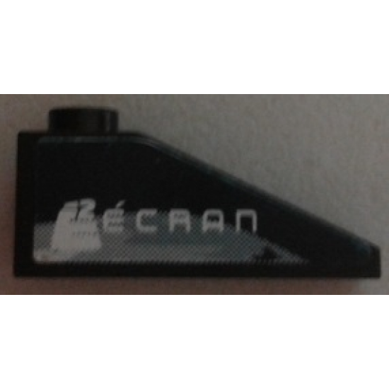 Slope 33 3 x 1 with Gray Swirls and 'E2 ÉCRAN' Pattern Model Right Side (Sticker) - Set 8161
