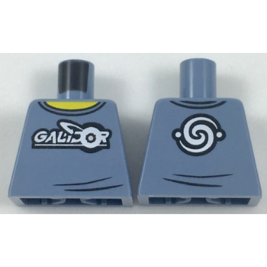 Torso Shirt with White 'GALIDOR' Logo and Swirl Emblem on Back Pattern