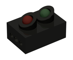 Electric, Train 12V 2 x 3 Signal Light Brick with Red and Green Lights