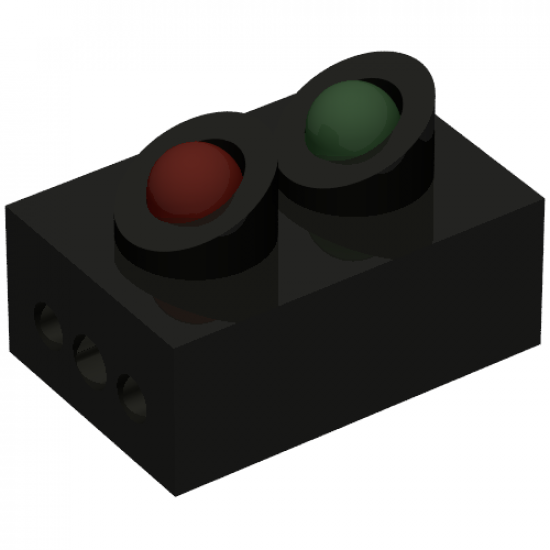 Electric, Train 12V 2 x 3 Signal Light Brick with Red and Green Lights