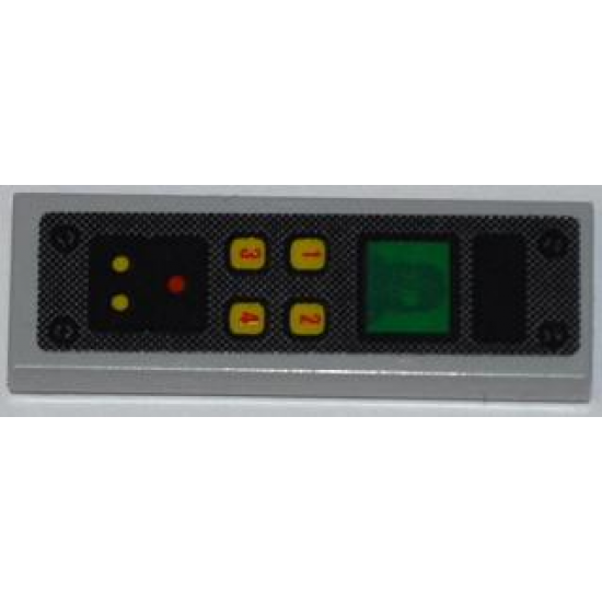 Tile 1 x 3 with ADU Soldier on Screen and Numbered Buttons Pattern (Sticker) - Set 7050