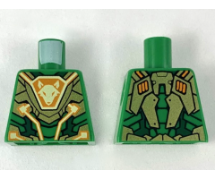 Torso Nexo Knights Gold Armor with Circuitry and Orange Emblem with Yellow Fox Head Pattern