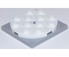 Turntable 4 x 4 x 2/3 Top with Light Bluish Gray Square Base, Free-Spinning (60474 / 61485)