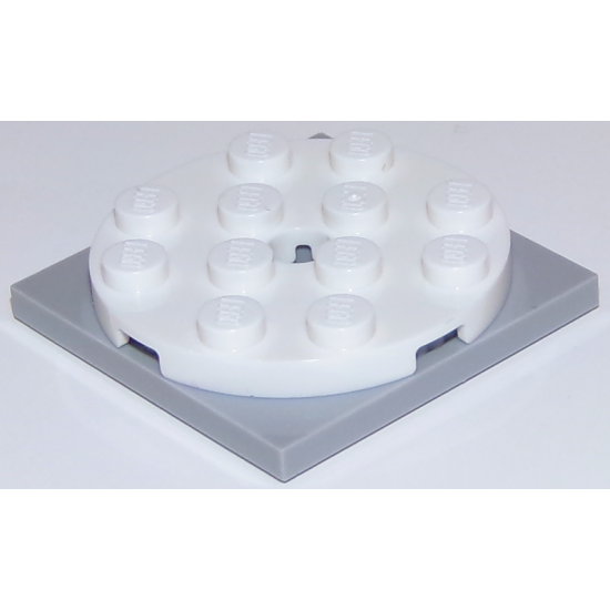 Turntable 4 x 4 x 2/3 Top with Light Bluish Gray Square Base, Free-Spinning (60474 / 61485)