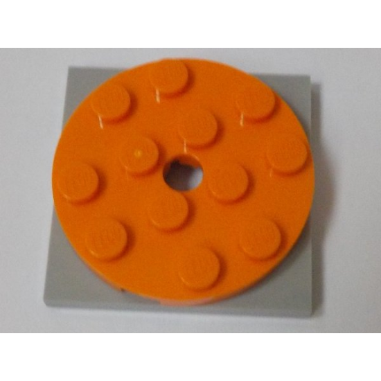 Turntable 4 x 4 x 2/3 Top with Light Bluish Gray Square Base, Free-Spinning (60474 / 61485)