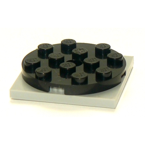 Turntable 4 x 4 x 2/3 Top with Light Bluish Gray Square Base, Free-Spinning (60474 / 61485)